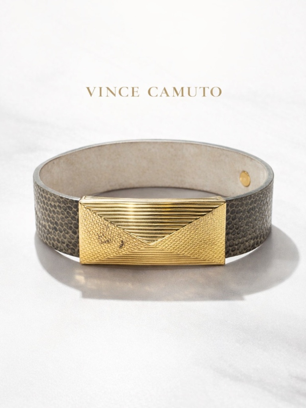 Vince Camuto Early Era Gold Geometric Cuff Bracelet Size 7 Luxe Statement